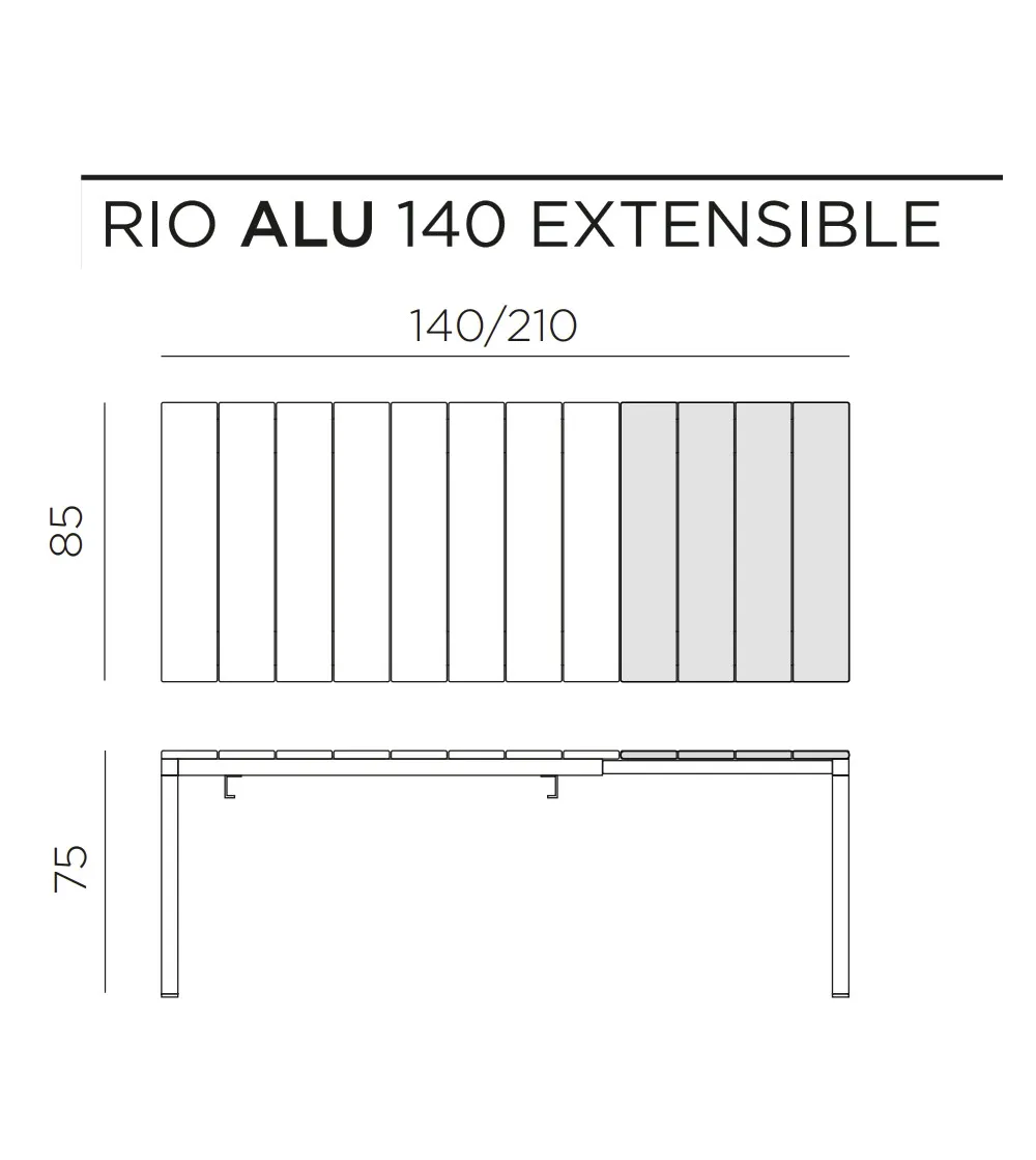 Table Extensible Rio Alu -Nardi