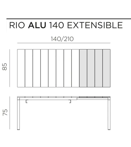 Nardi - Rio Alu Extendable Table