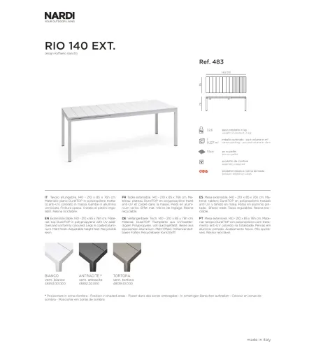 Nardi - Rio Extendable Table