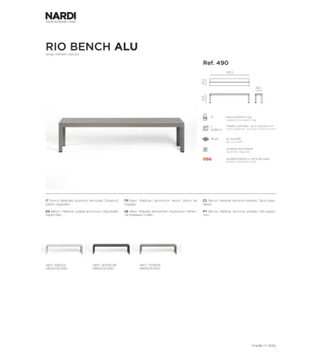 Nardi - Rio Alu Bench