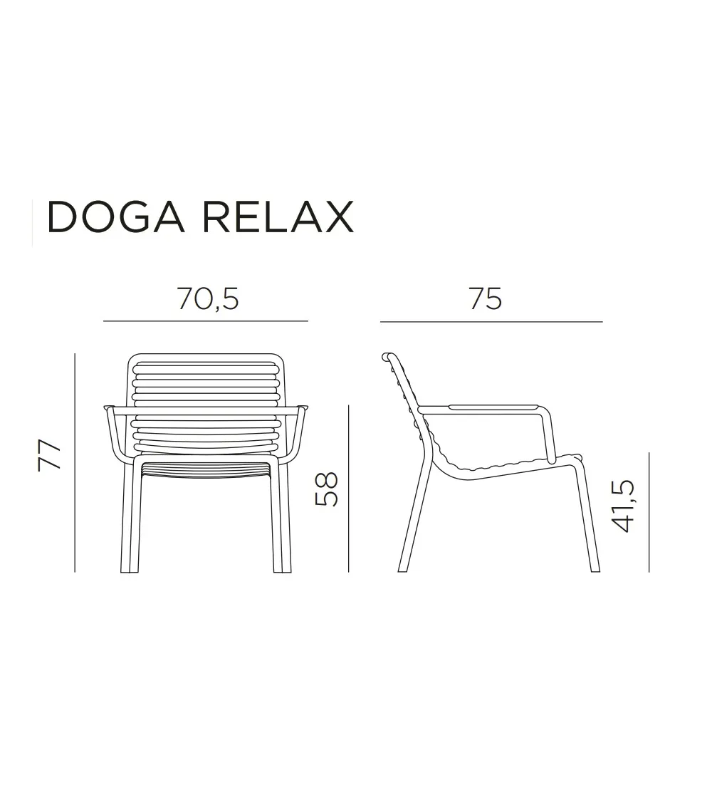 Lot 4 Fauteuils Doga Relax - Nardi