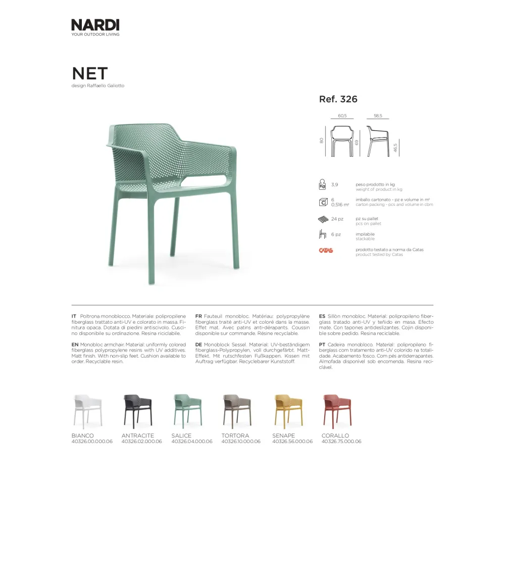 Lot 6 Chaises Net - Nardi