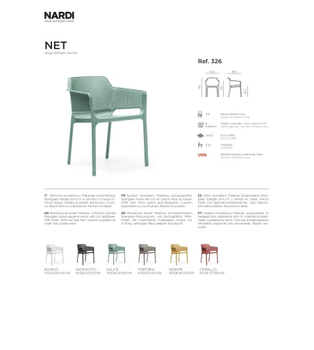 Nardi - Set 6 Net Chairs