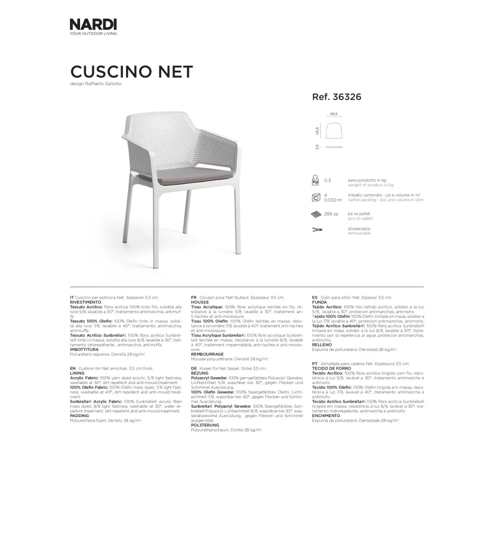 Nardi - Set 6 Net Stühle