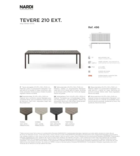 Nardi - Tevere Extendable Table