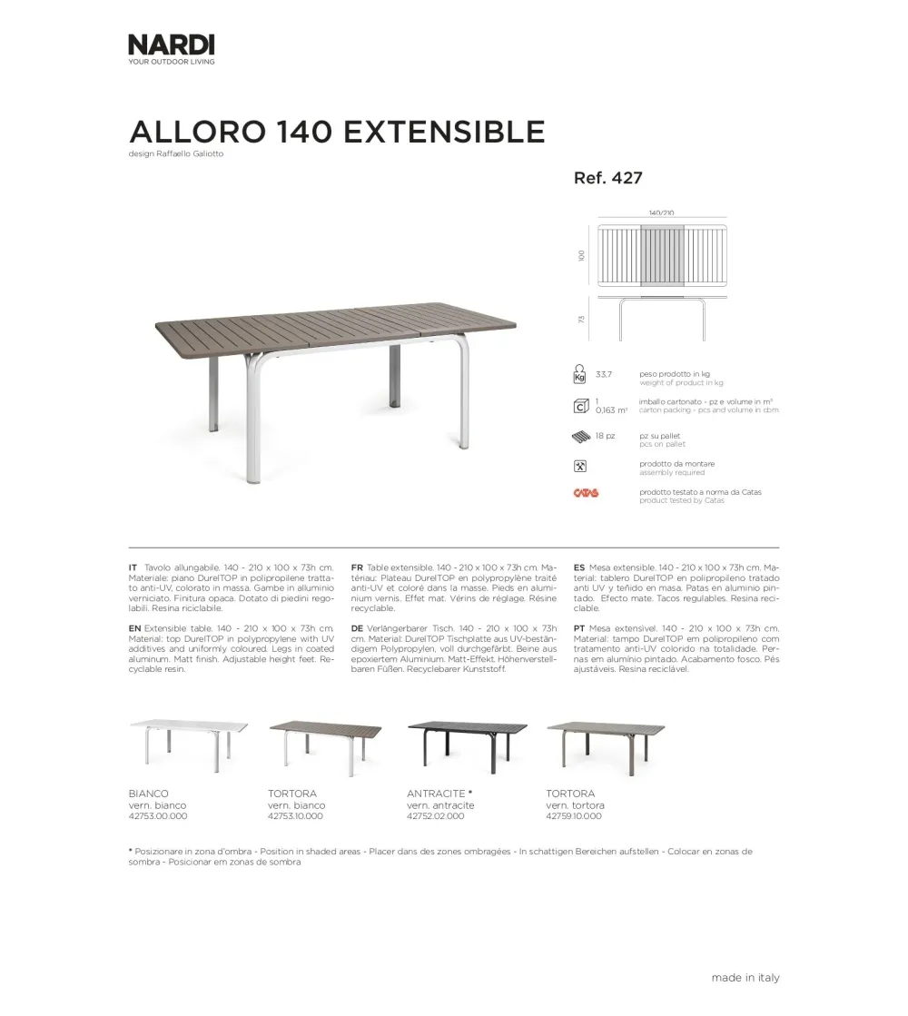 Tavolo Allungabile Alloro - Nardi