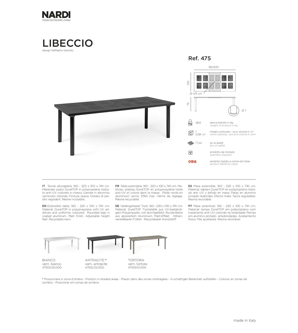 Tavolo Allungabile Libeccio - Nardi