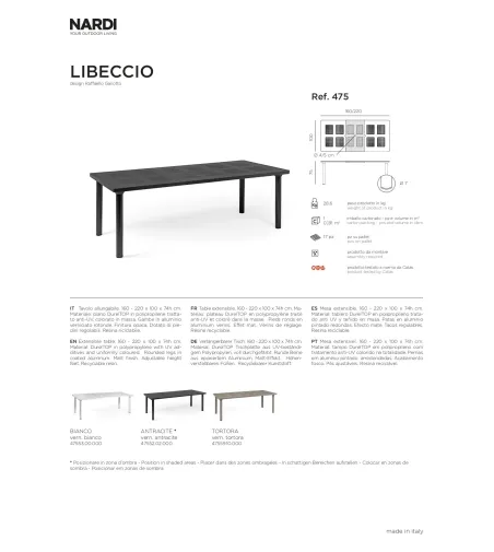 Table Extensible Libeccio - Nardi