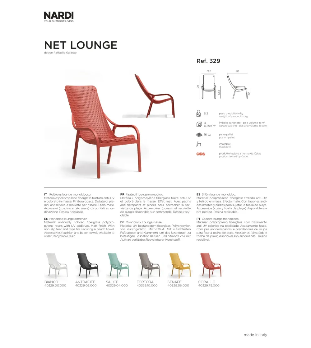 Set 4 Poltrone Net Lounge - Nardi