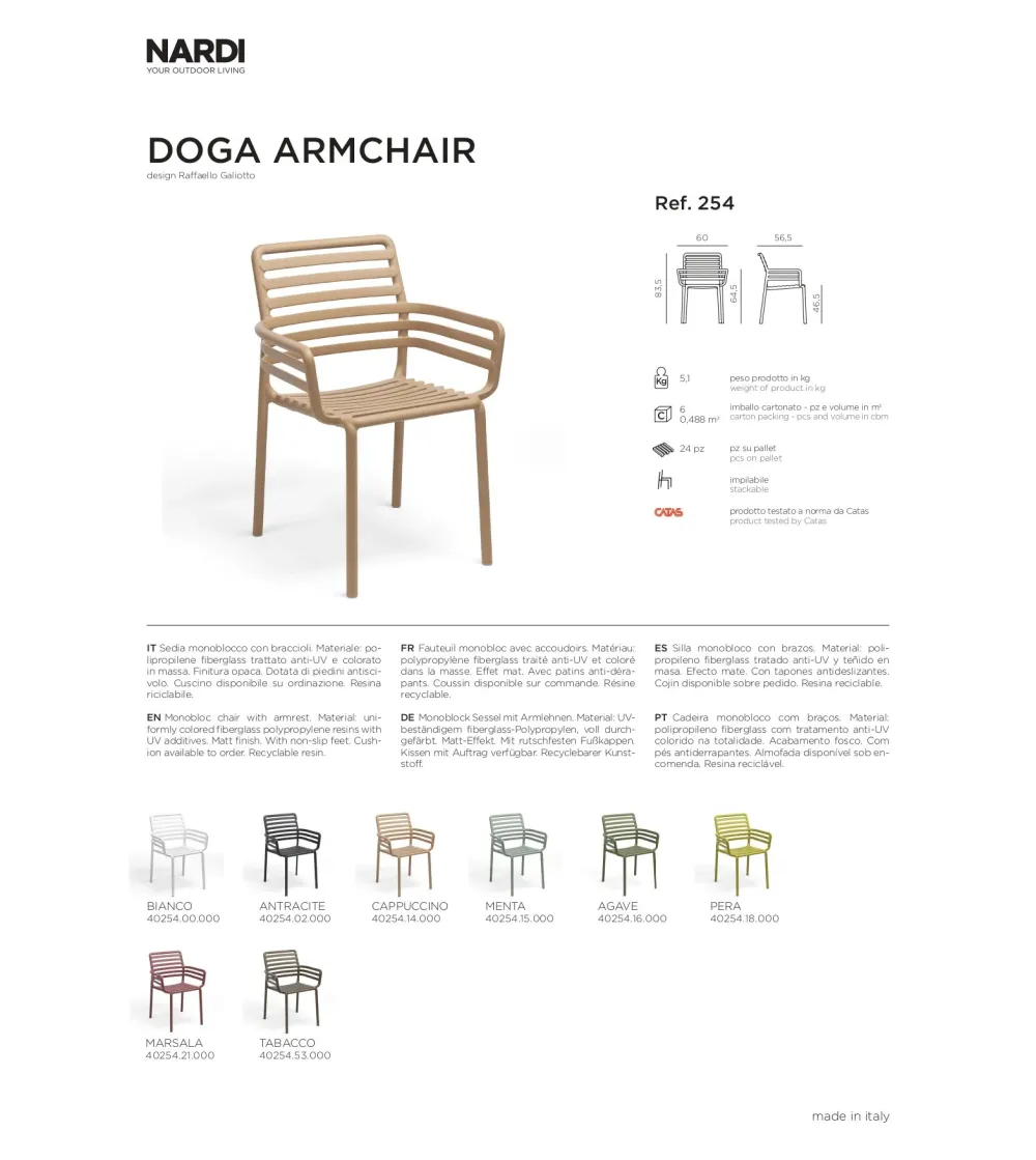 Lot 6 Fauteuils Doga - Nardi