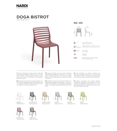 Juego 6 Sillas Doga Bistrot - Nardi