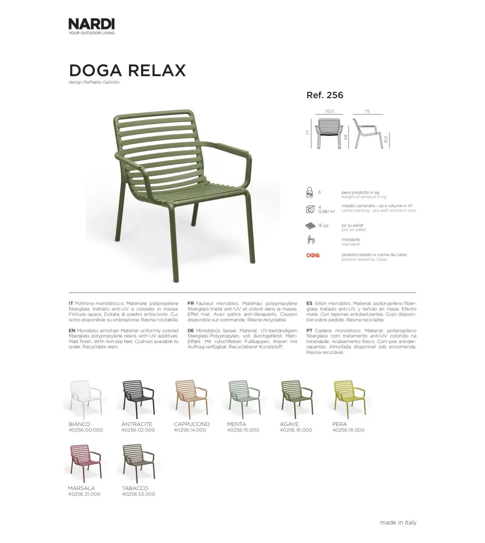 Set 4 Poltrone Doga Relax - Nardi