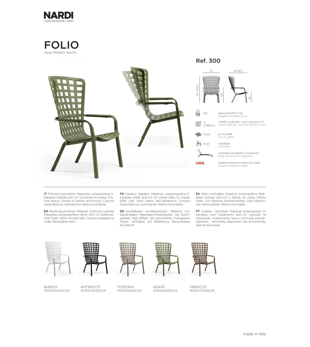 Juego 4 Sillones Folio - Nardi
