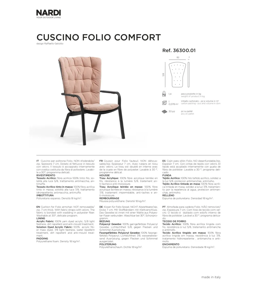 Lot 4 Fauteuils Folio - Nardi