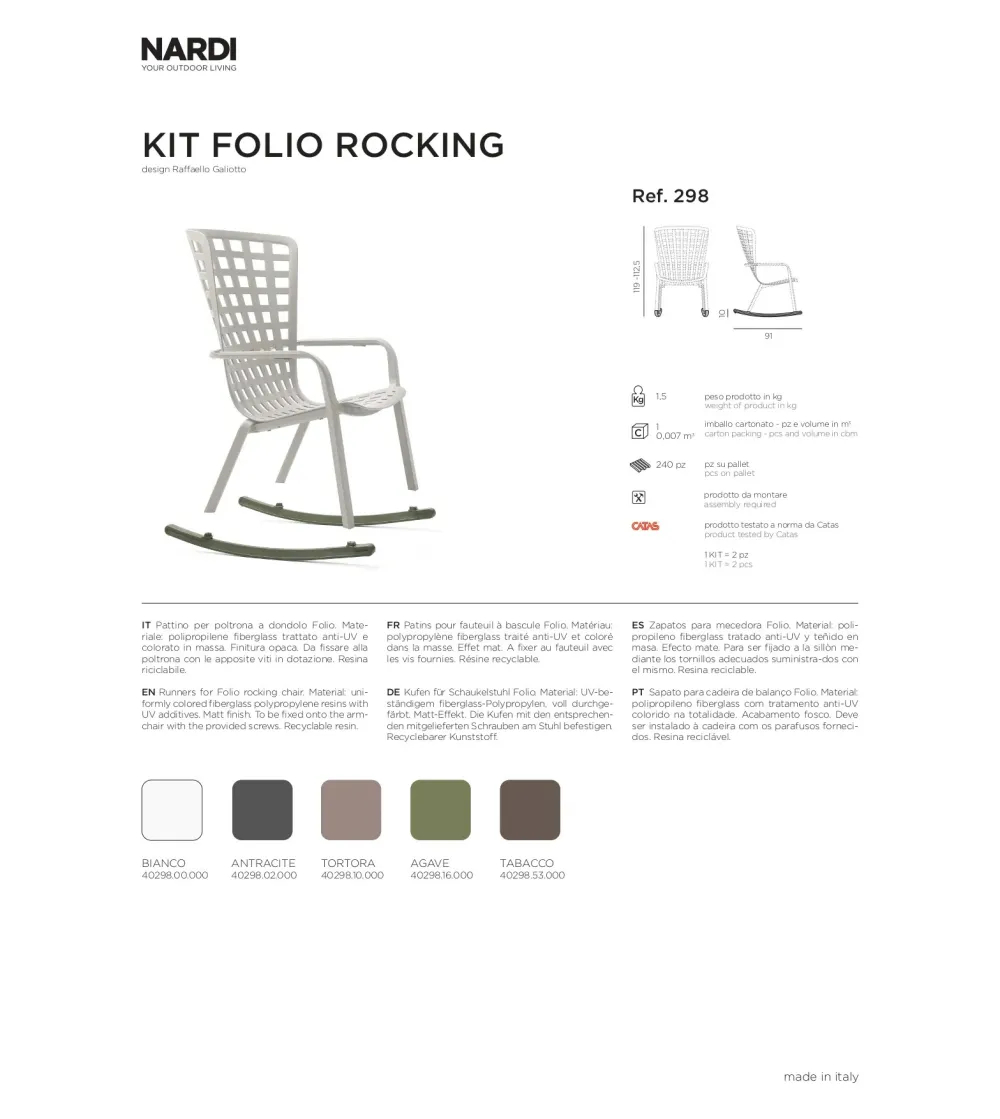 Nardi - Set 4 Folio Rocking Armchairs