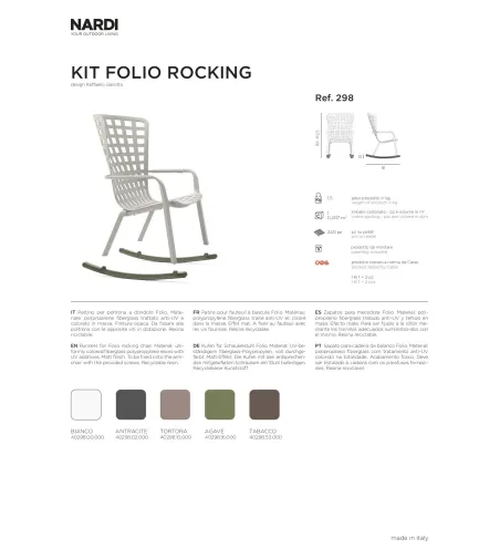 Set 4 Poltrone Folio Rocking - Nardi