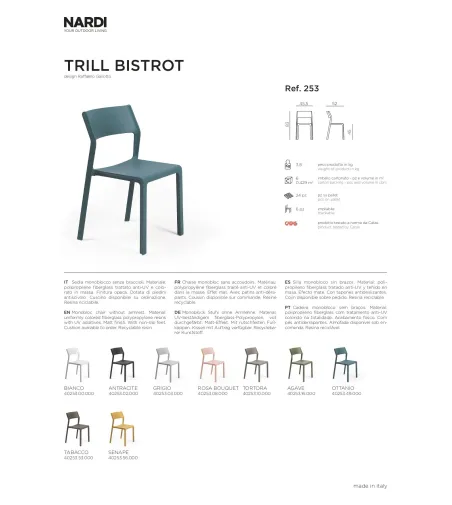 Lot 6 Chaises Trill Bistrot - Nardi
