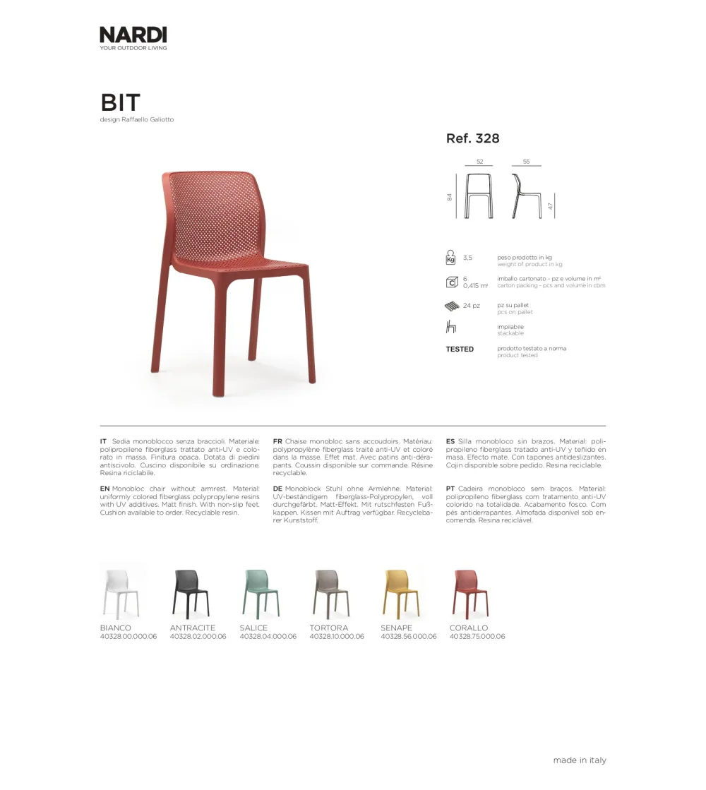 Lot 6 Chaises Bit - Nardi