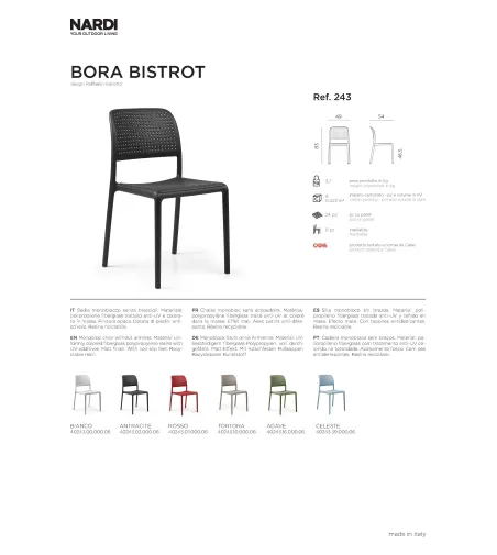 Set 6 Sedie Bora Bistrot - Nardi