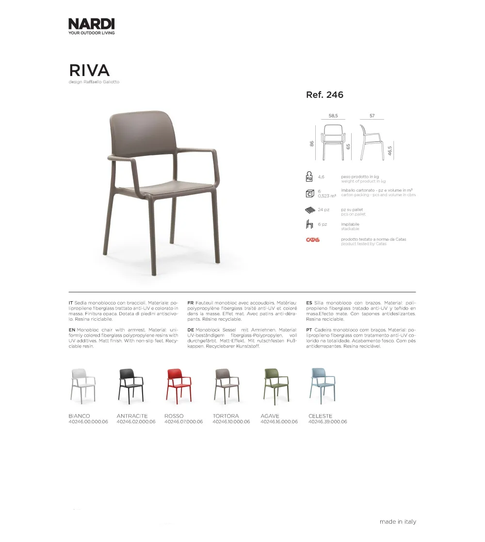 Set 6 Sedie Riva - Nardi