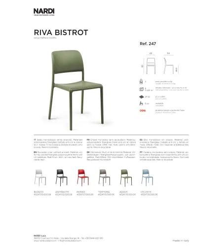 Nardi - Set 6 Riva Bistrot Chairs