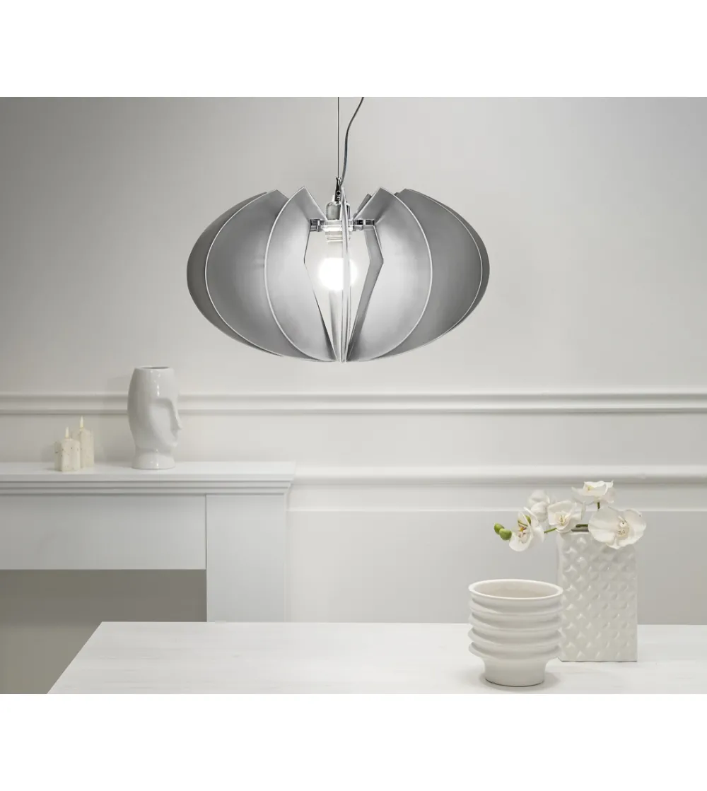 Apple Satin Smoke Suspension Lamp -...