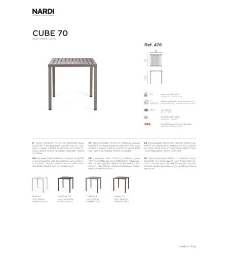 Nardi - Cube 70 Tisch