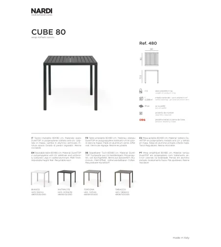 Table Cube 80 - Nardi
