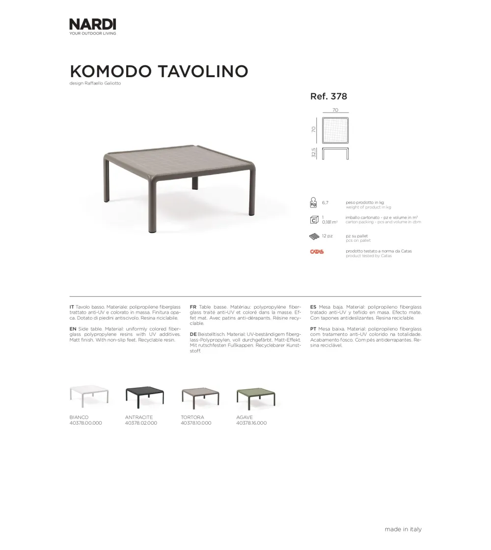 Nardi - Komodo Couchtisch