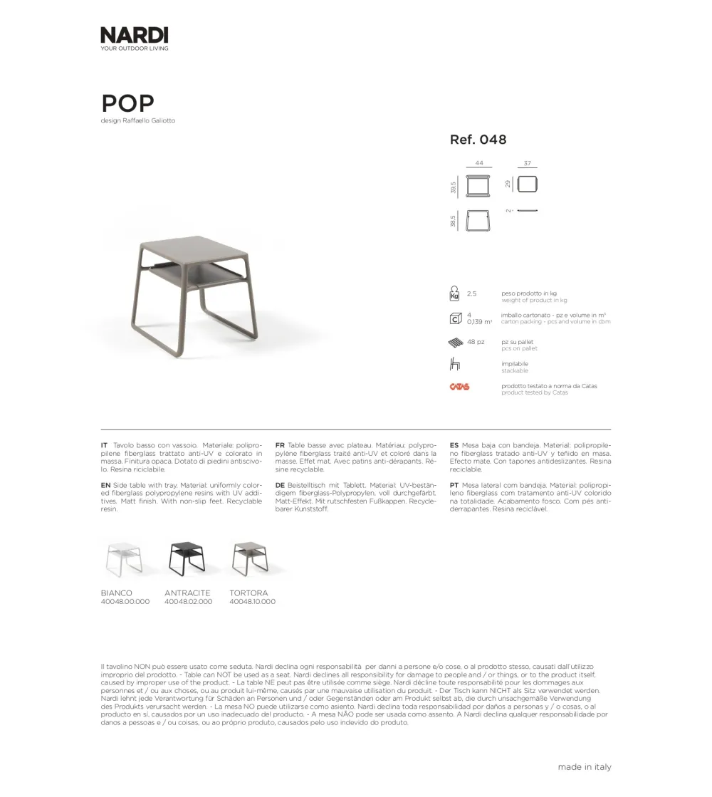 Nardi - Pop Coffee Table