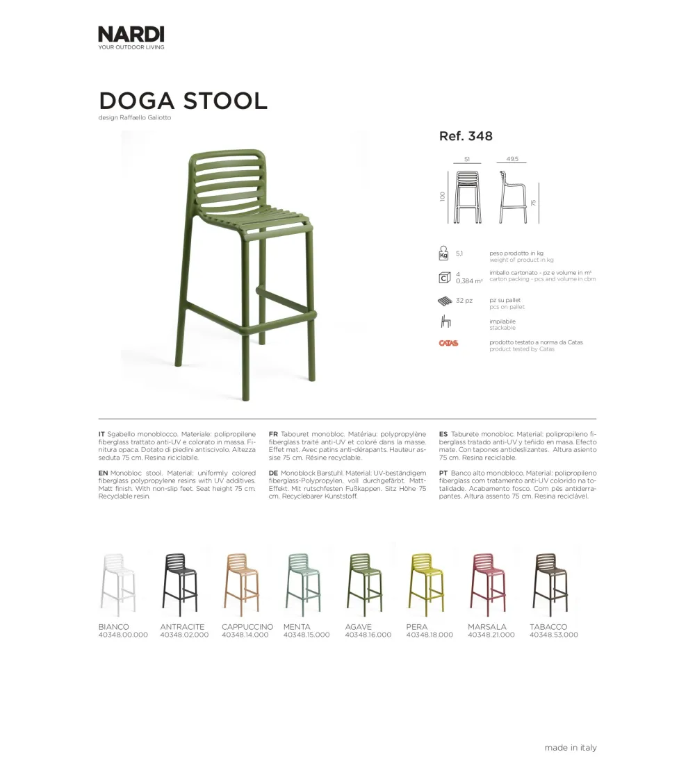 Nardi - Set 4 Doga Hocker