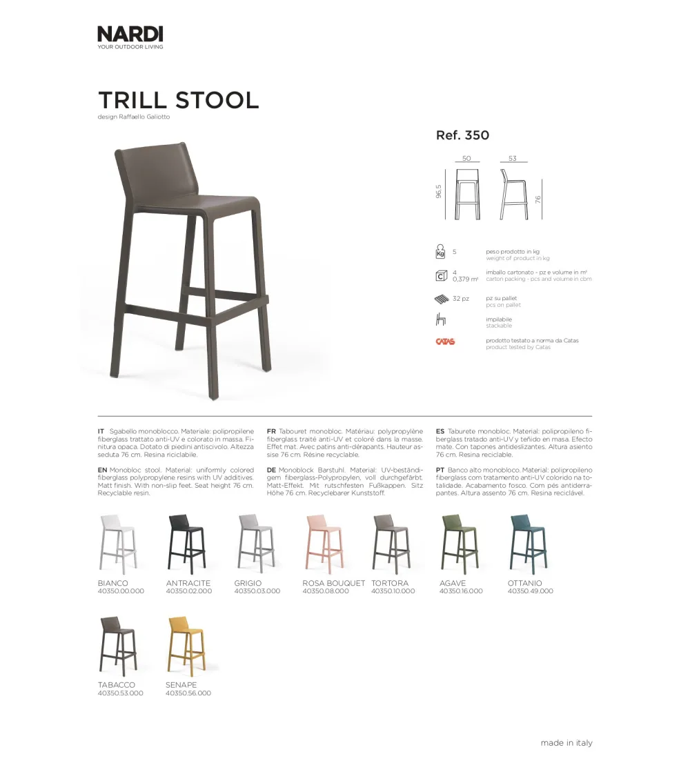 Set 4 Sgabelli Trill - Nardi