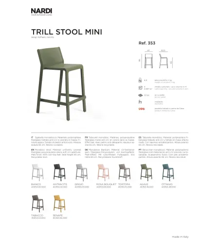 Lot 4 Tabourets Trill Mini - Nardi