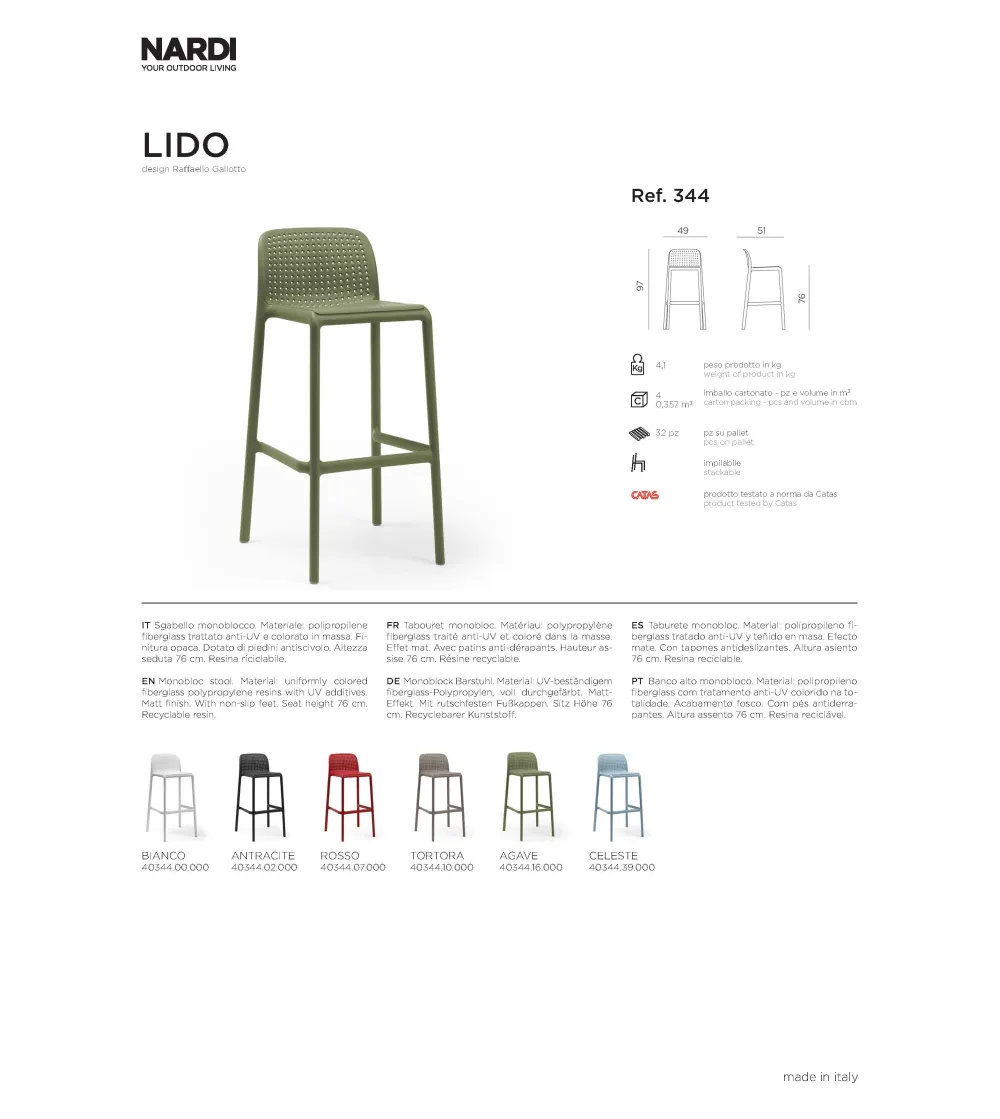 Nardi - Set 4 Lido Stools