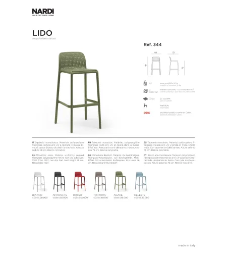 Set 4 Sgabelli Lido - Nardi