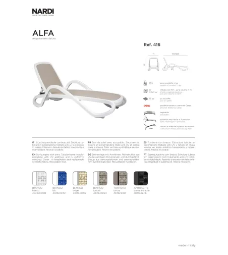 Lit de Soleil Alfa - Nardi