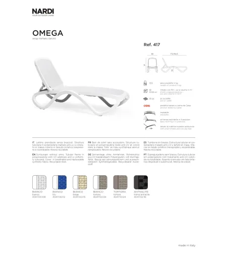 Lettino Prendisole Omega - Nardi