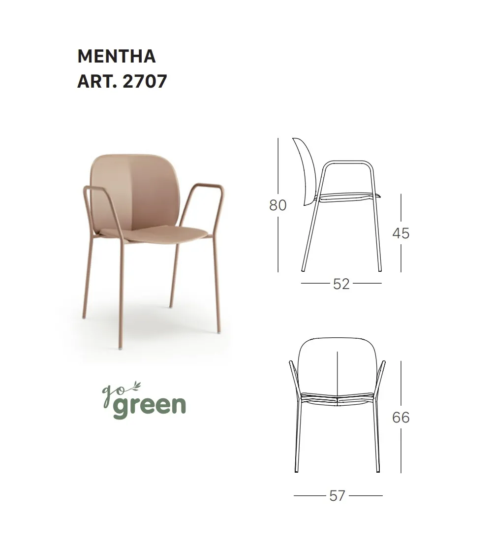 SCAB - Set 2 Mentha Chairs with Armrests