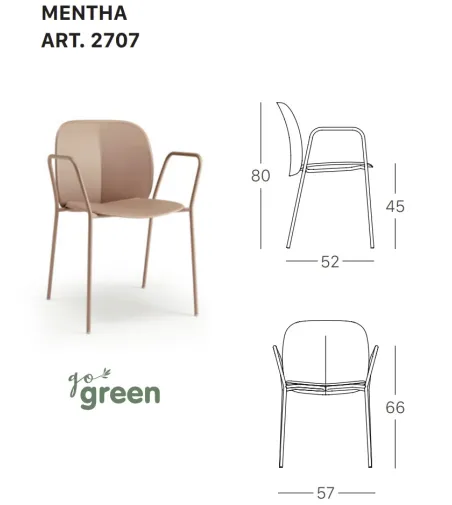 Lot 2 Chaises Mentha avec Accoudoirs - SCAB