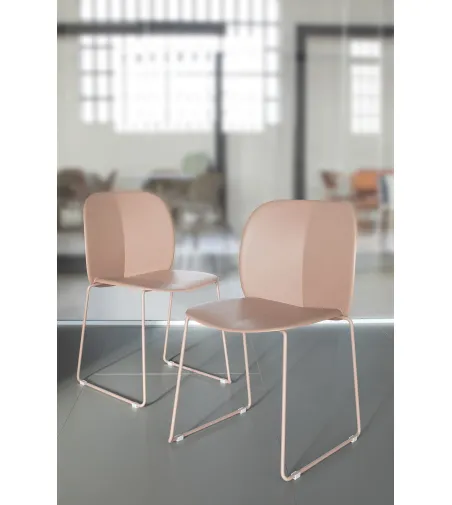 Lot 2 Chaises Mentha à Base Traîneau - SCAB