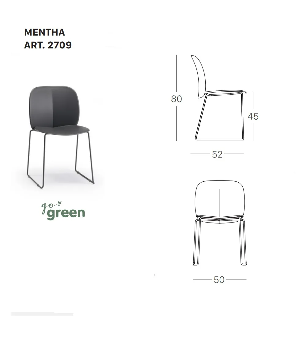 Set 2 Sedie Mentha a Slitta - SCAB
