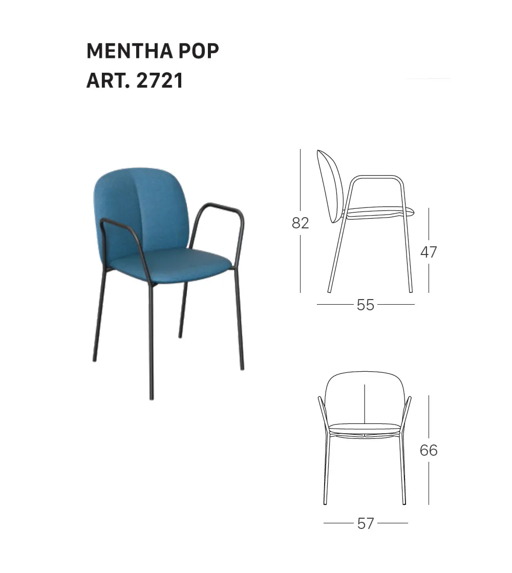 Sedia Mentha Pop con Braccioli - SCAB