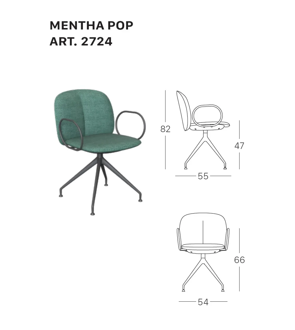 Silla Mentha Pop con Base Giratoria -...