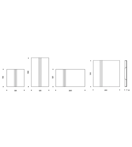 Miroir Carré/Rectangulaire Split - Tonelli Design