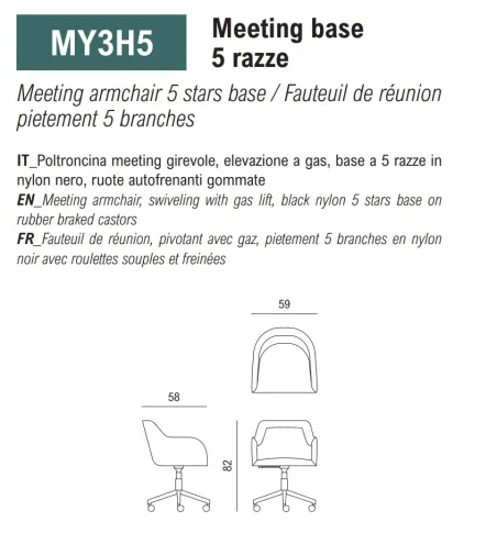 Sillón Maggy con Base 5 Estrellas - Viganò Office