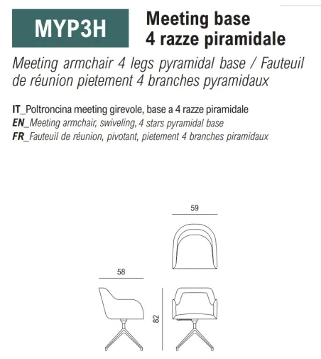 Poltroncina Maggy con Base Piramidale - Viganò Office
