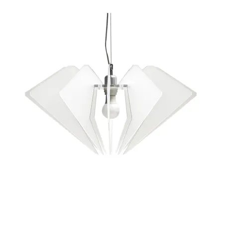 Lampe À Suspension De Beers Blanc Satiné - Iplex