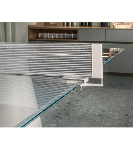 Mesa De Ping Pong En Vidrio Cristal White - Fas Pendezza