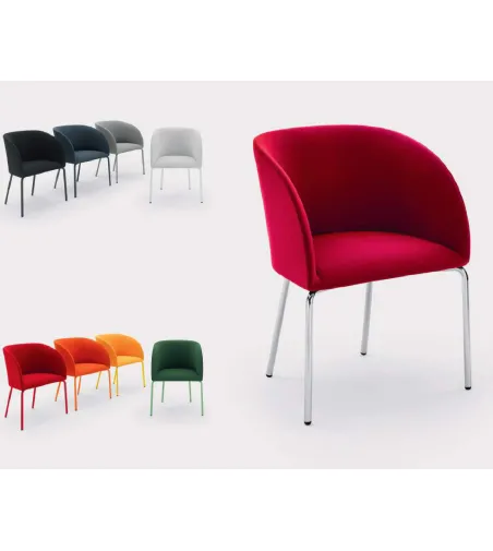 Viganò Office - Milly Armchair with Four Steel Legs
