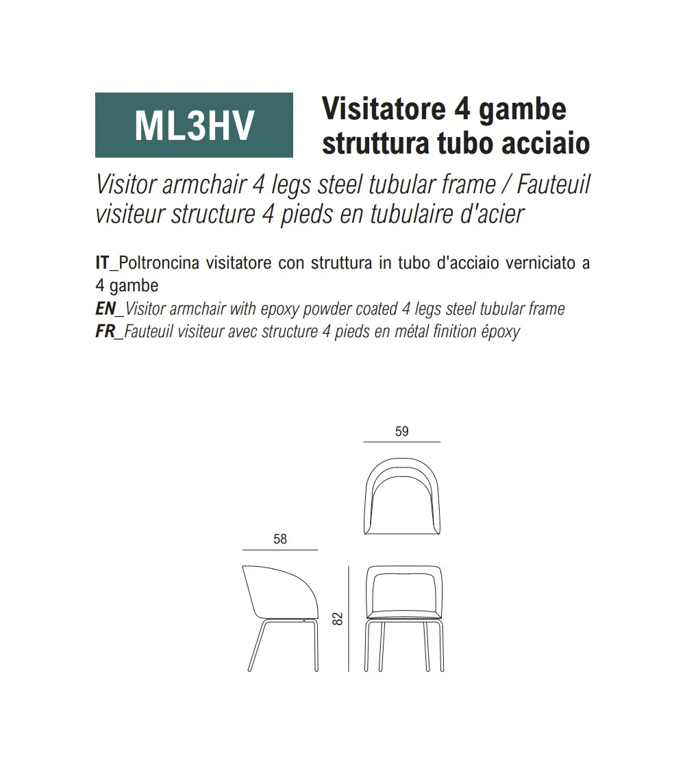 Fauteuil Milly à Quatre Pieds en...